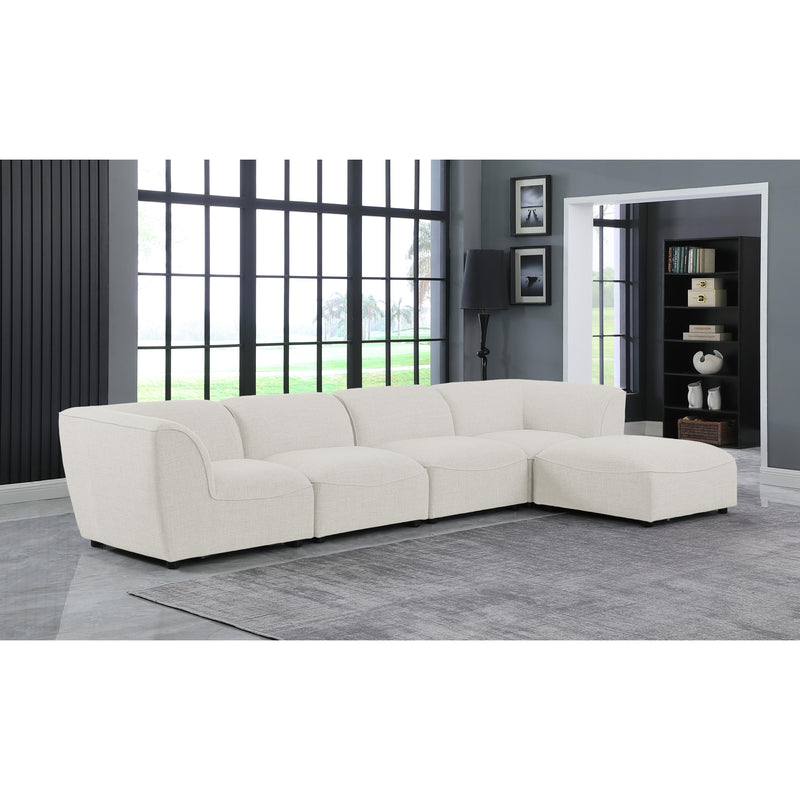 Meridian Miramar Cream Durable Linen Textured Modular Sectional IMAGE 4