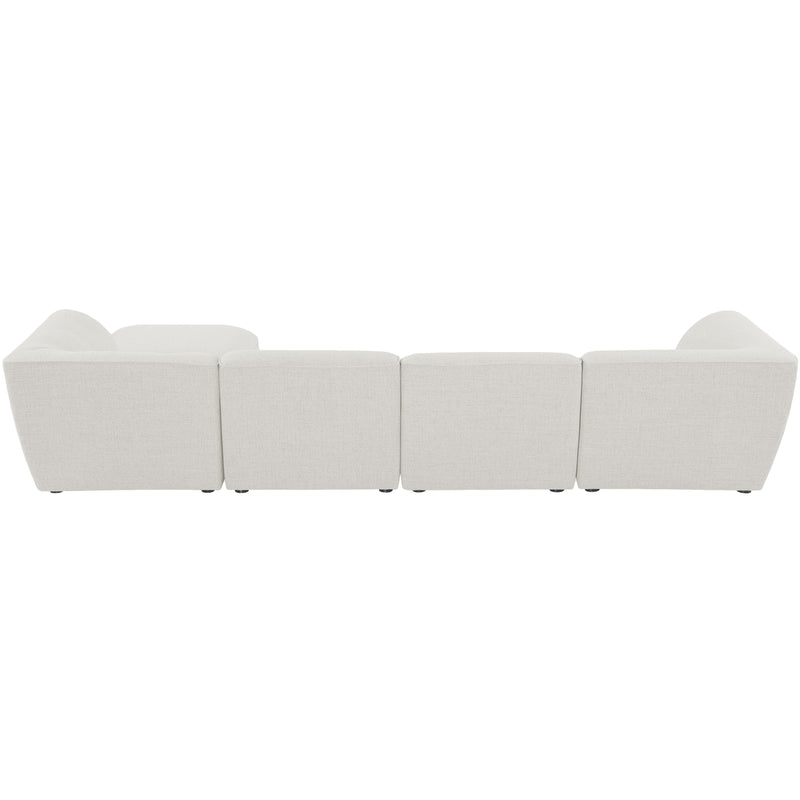 Meridian Miramar Cream Durable Linen Textured Modular Sectional IMAGE 5