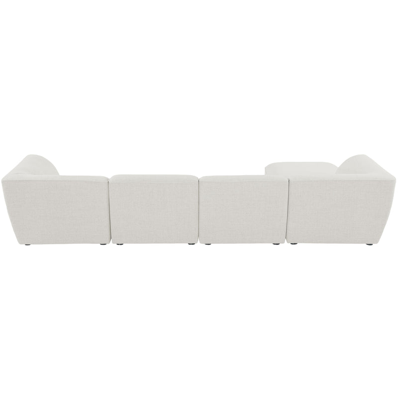 Meridian Miramar Cream Durable Linen Textured Modular Sectional IMAGE 6