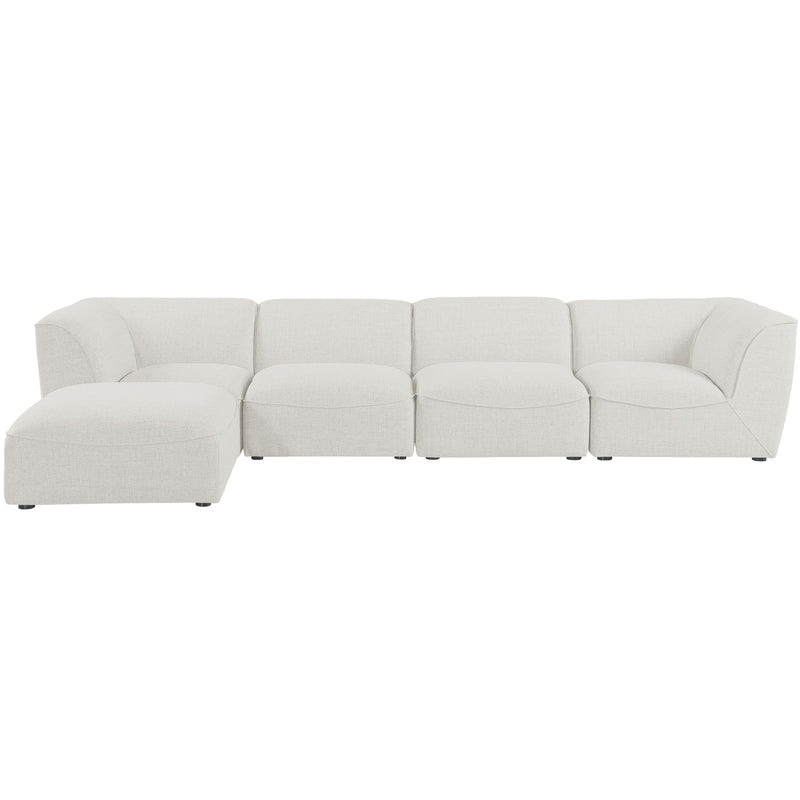 Meridian Miramar Cream Durable Linen Textured Modular Sectional IMAGE 7