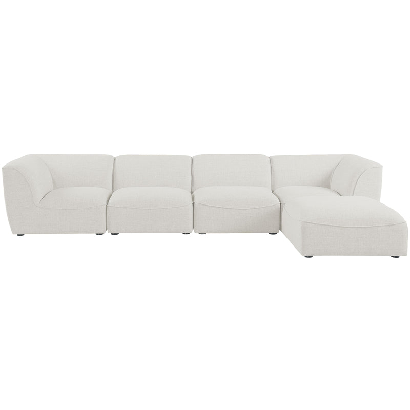 Meridian Miramar Cream Durable Linen Textured Modular Sectional IMAGE 8