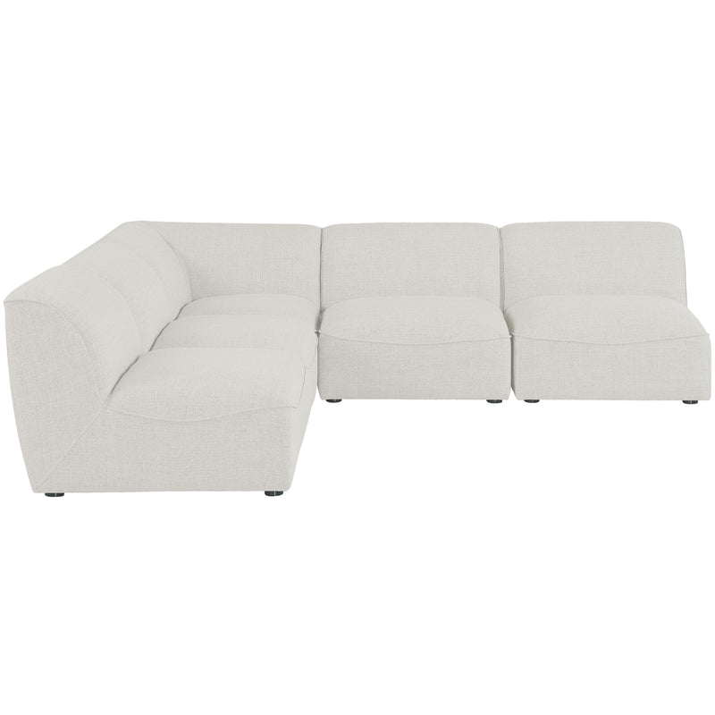 Meridian Miramar Cream Durable Linen Textured Modular Sectional IMAGE 4