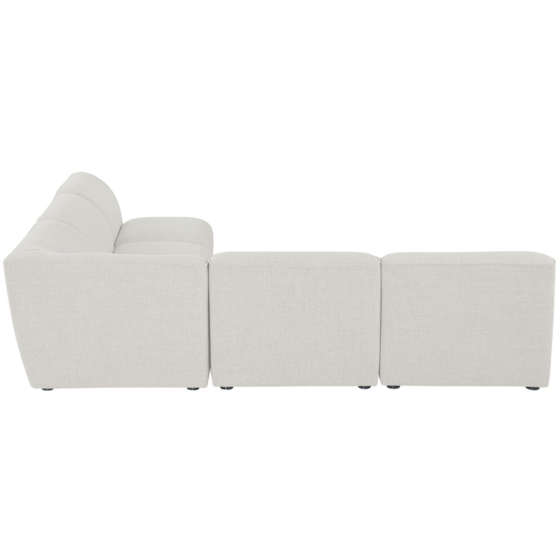 Meridian Miramar Cream Durable Linen Textured Modular Sectional IMAGE 5