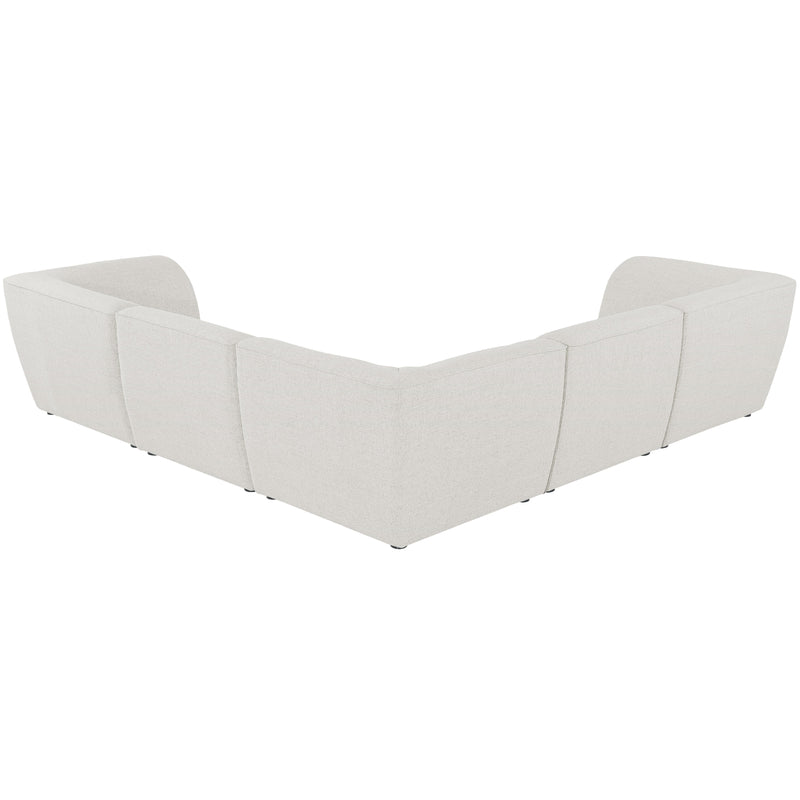 Meridian Miramar Cream Durable Linen Textured Modular Sectional IMAGE 3
