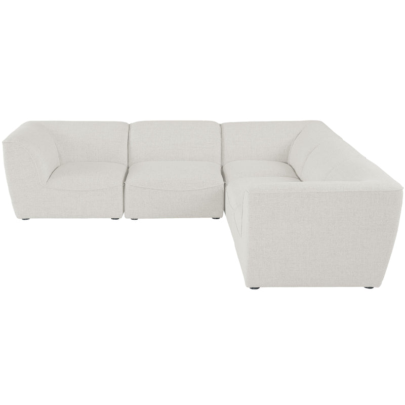 Meridian Miramar Cream Durable Linen Textured Modular Sectional IMAGE 4