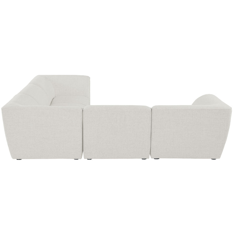 Meridian Miramar Cream Durable Linen Textured Modular Sectional IMAGE 5