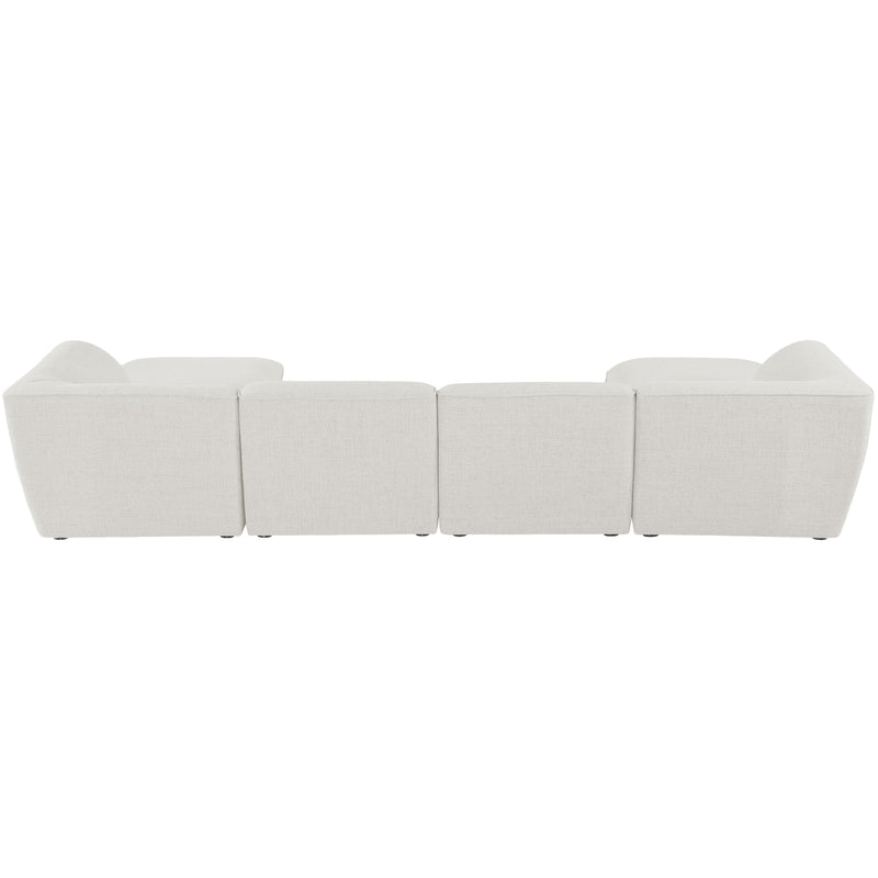 Meridian Miramar Cream Durable Linen Textured Modular Sectional IMAGE 3