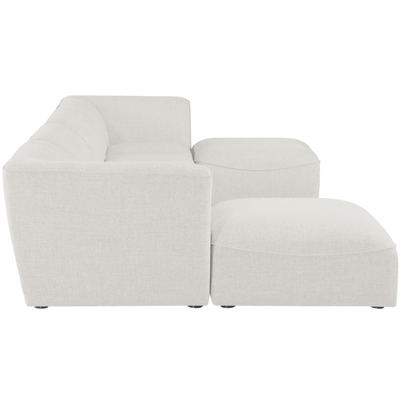 Meridian Miramar Cream Durable Linen Textured Modular Sectional IMAGE 5