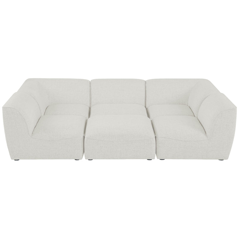 Meridian Miramar Cream Durable Linen Textured Modular Sectional IMAGE 4