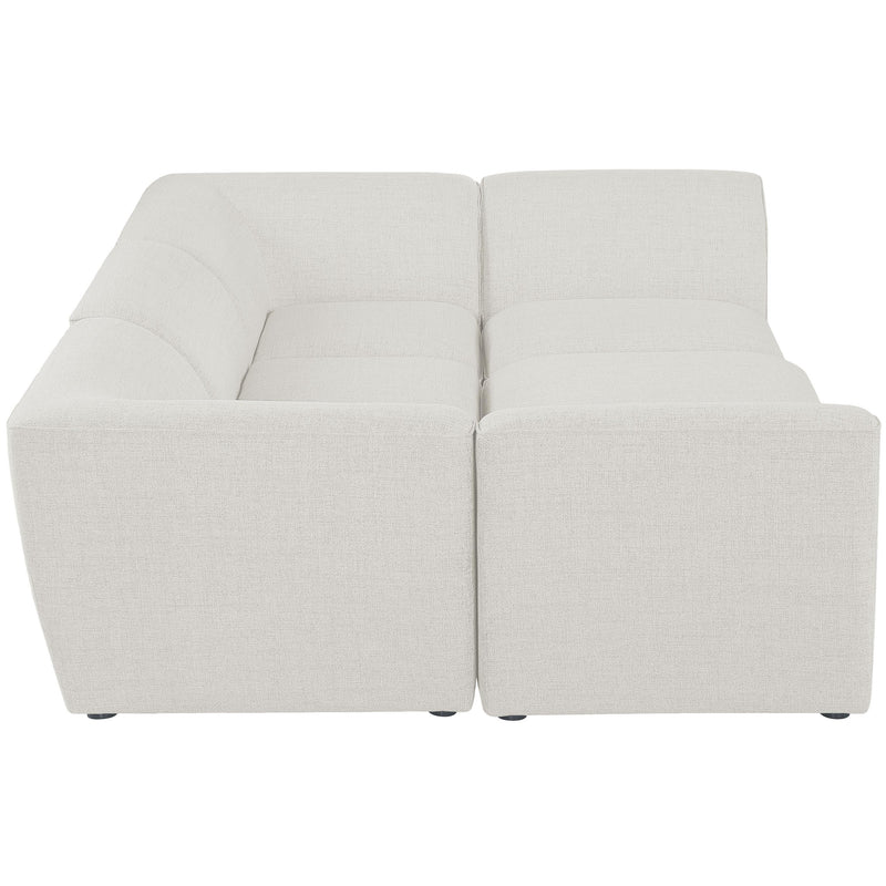 Meridian Miramar Cream Durable Linen Textured Modular Sectional IMAGE 5