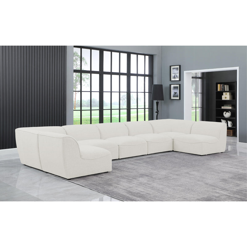 Meridian Miramar Cream Durable Linen Textured Modular Sectional IMAGE 2