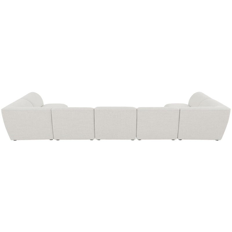 Meridian Miramar Cream Durable Linen Textured Modular Sectional IMAGE 3
