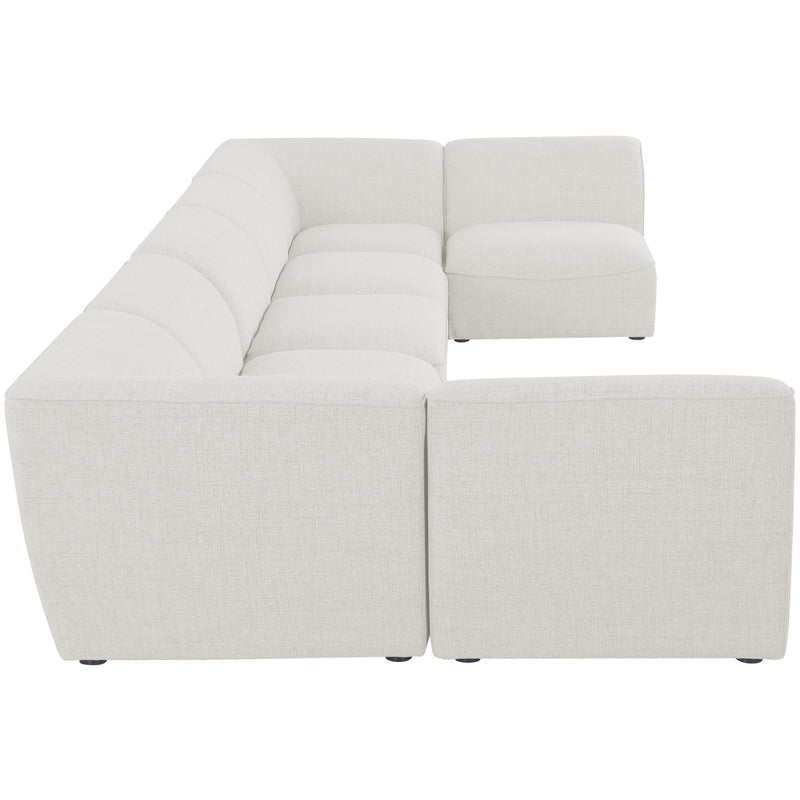 Meridian Miramar Cream Durable Linen Textured Modular Sectional IMAGE 5