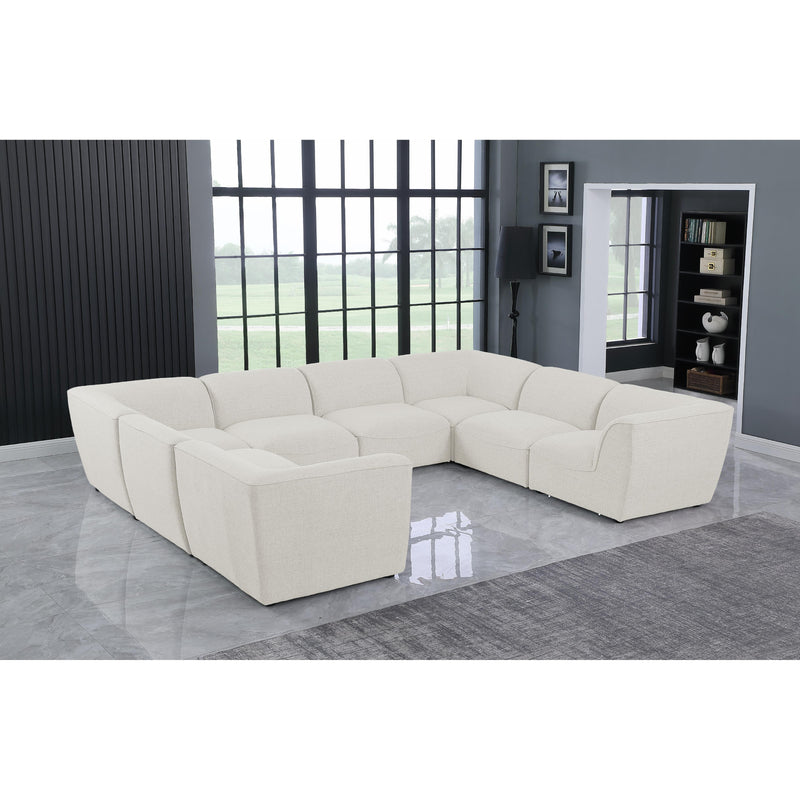 Meridian Miramar Cream Durable Linen Textured Modular Sectional IMAGE 2