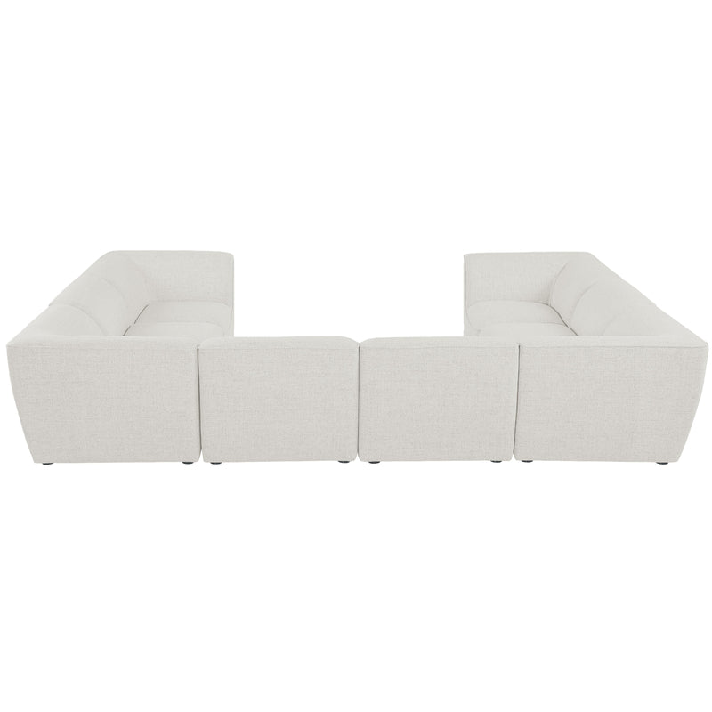 Meridian Miramar Cream Durable Linen Textured Modular Sectional IMAGE 3
