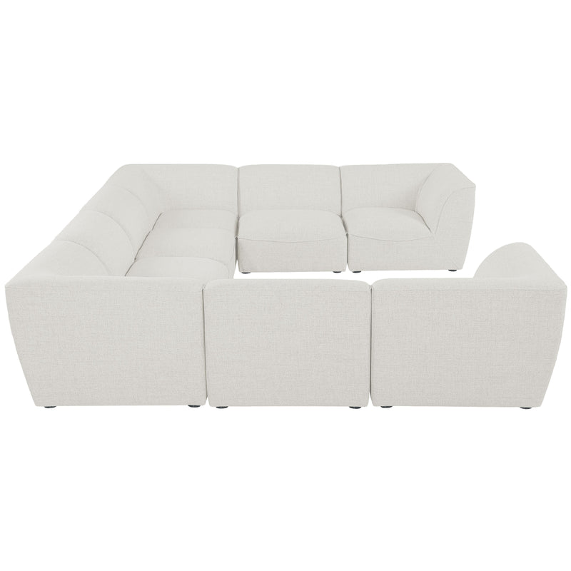 Meridian Miramar Cream Durable Linen Textured Modular Sectional IMAGE 5