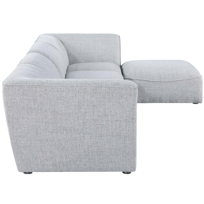 Meridian Miramar Grey Durable Linen Textured Modular Sectional IMAGE 10