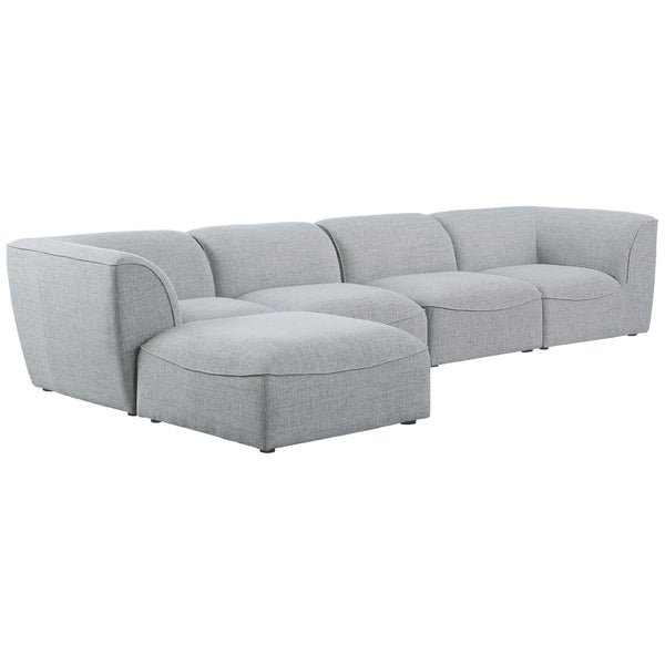 Meridian Miramar Grey Durable Linen Textured Modular Sectional IMAGE 1