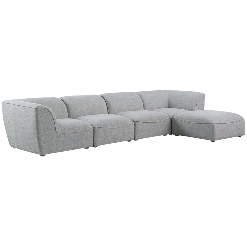 Meridian Miramar Grey Durable Linen Textured Modular Sectional IMAGE 2