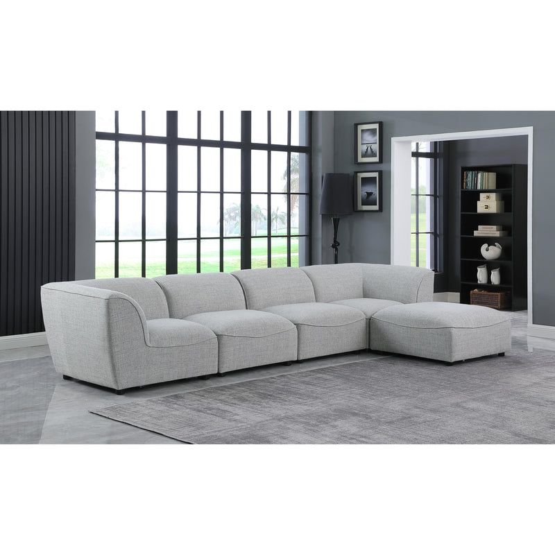 Meridian Miramar Grey Durable Linen Textured Modular Sectional IMAGE 4