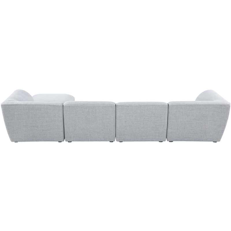 Meridian Miramar Grey Durable Linen Textured Modular Sectional IMAGE 5