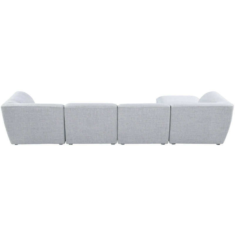 Meridian Miramar Grey Durable Linen Textured Modular Sectional IMAGE 6