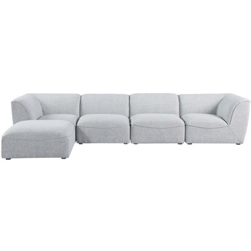 Meridian Miramar Grey Durable Linen Textured Modular Sectional IMAGE 7