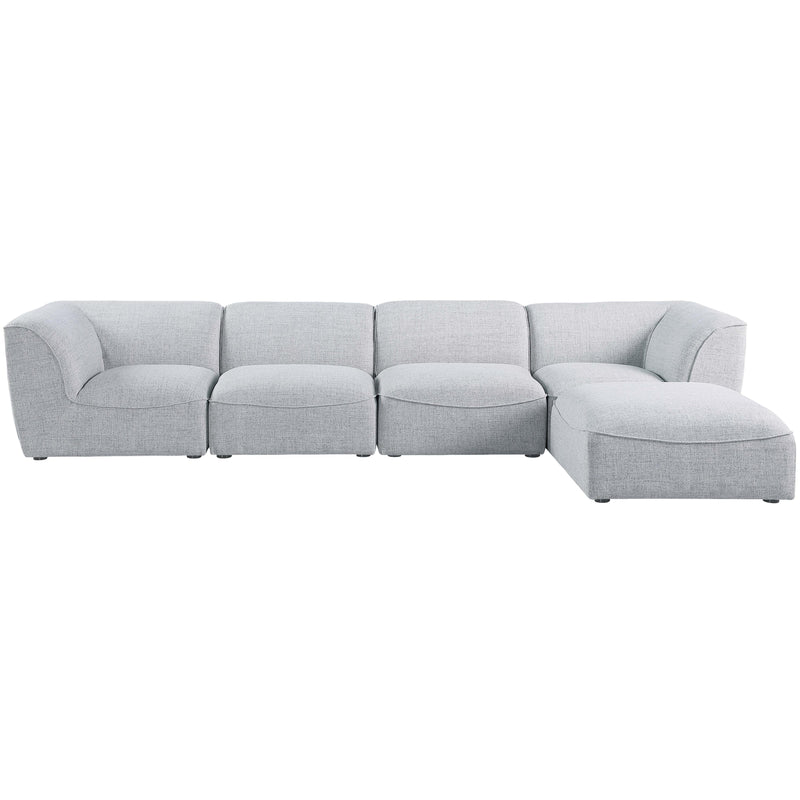 Meridian Miramar Grey Durable Linen Textured Modular Sectional IMAGE 8