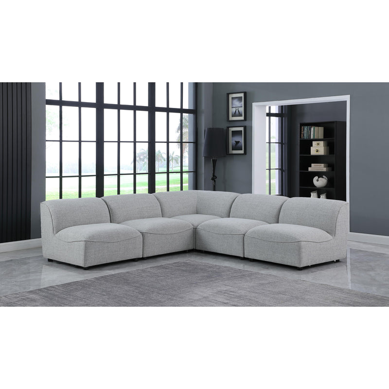 Meridian Miramar Grey Durable Linen Textured Modular Sectional IMAGE 2