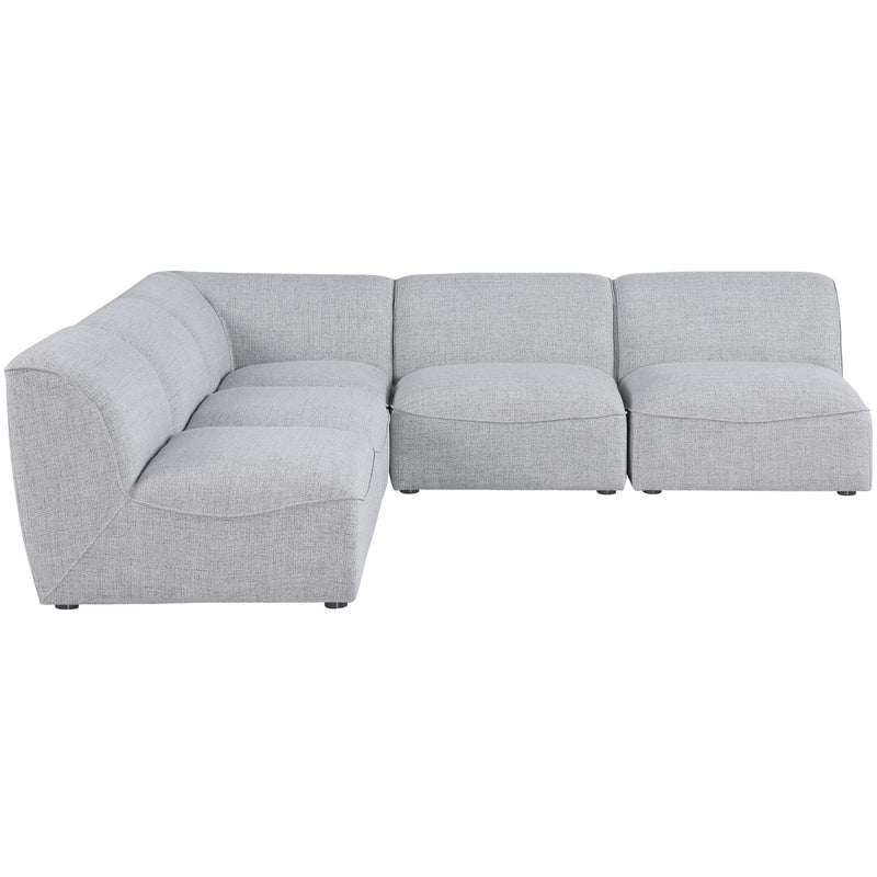 Meridian Miramar Grey Durable Linen Textured Modular Sectional IMAGE 4