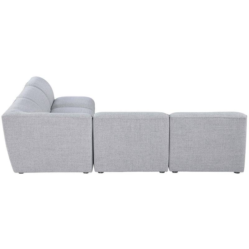 Meridian Miramar Grey Durable Linen Textured Modular Sectional IMAGE 5