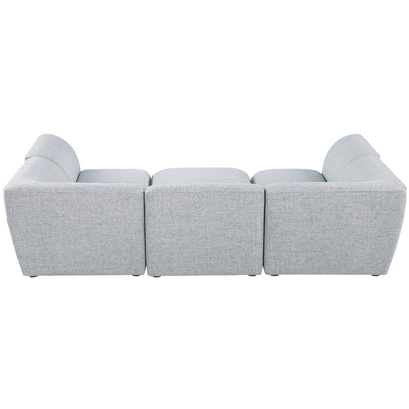 Meridian Miramar Grey Durable Linen Textured Modular Sectional IMAGE 3