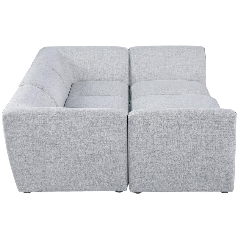 Meridian Miramar Grey Durable Linen Textured Modular Sectional IMAGE 5