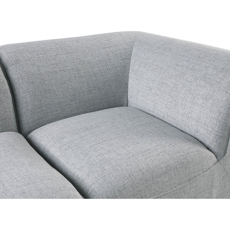 Meridian Miramar Grey Durable Linen Textured Modular Sectional IMAGE 7