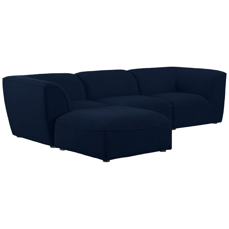 Meridian Miramar Navy Durable Linen Textured Modular Sectional IMAGE 1