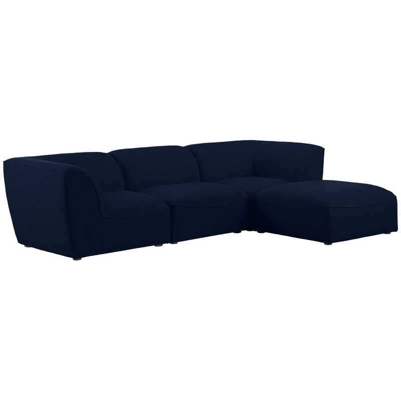 Meridian Miramar Navy Durable Linen Textured Modular Sectional IMAGE 2