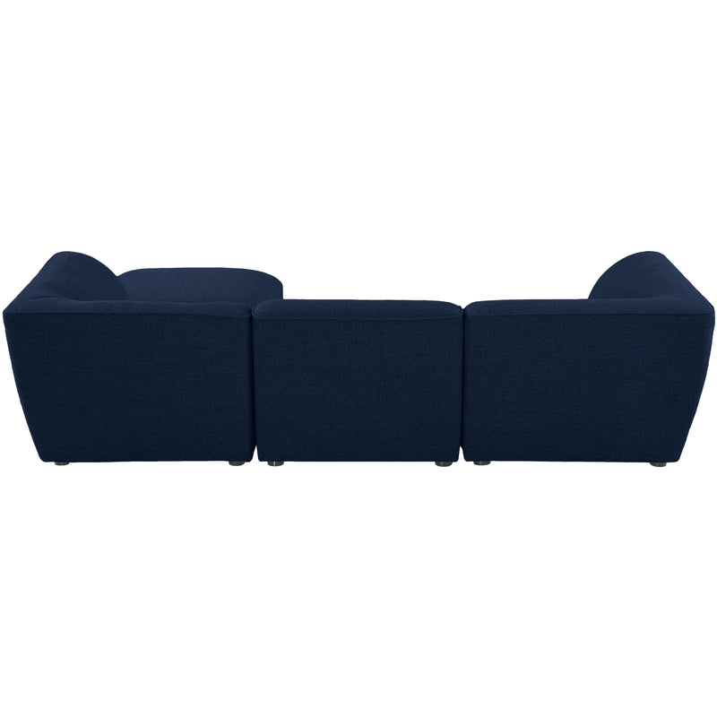 Meridian Miramar Navy Durable Linen Textured Modular Sectional IMAGE 5