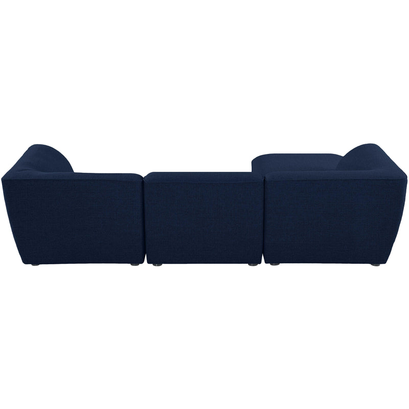 Meridian Miramar Navy Durable Linen Textured Modular Sectional IMAGE 6