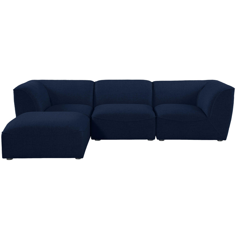 Meridian Miramar Navy Durable Linen Textured Modular Sectional IMAGE 7