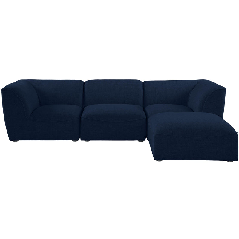 Meridian Miramar Navy Durable Linen Textured Modular Sectional IMAGE 8