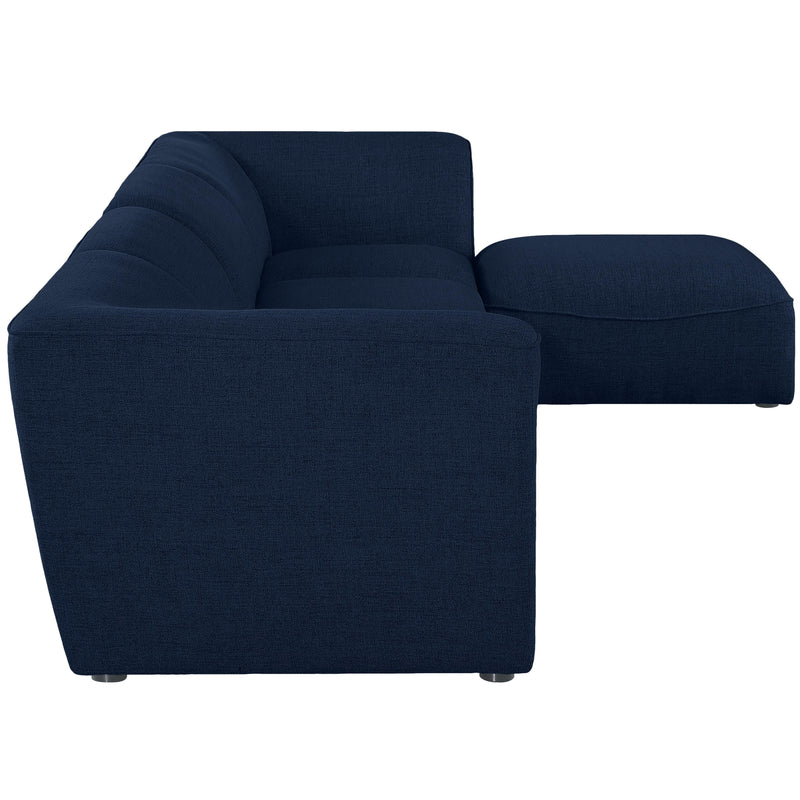 Meridian Miramar Navy Durable Linen Textured Modular Sectional IMAGE 10