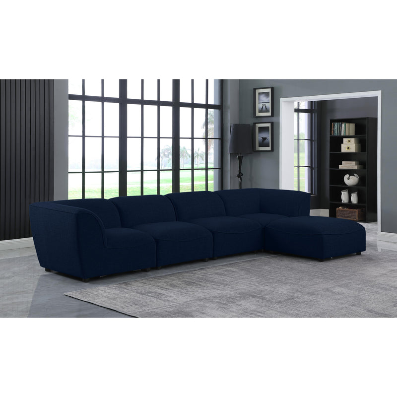 Meridian Miramar Navy Durable Linen Textured Modular Sectional IMAGE 4