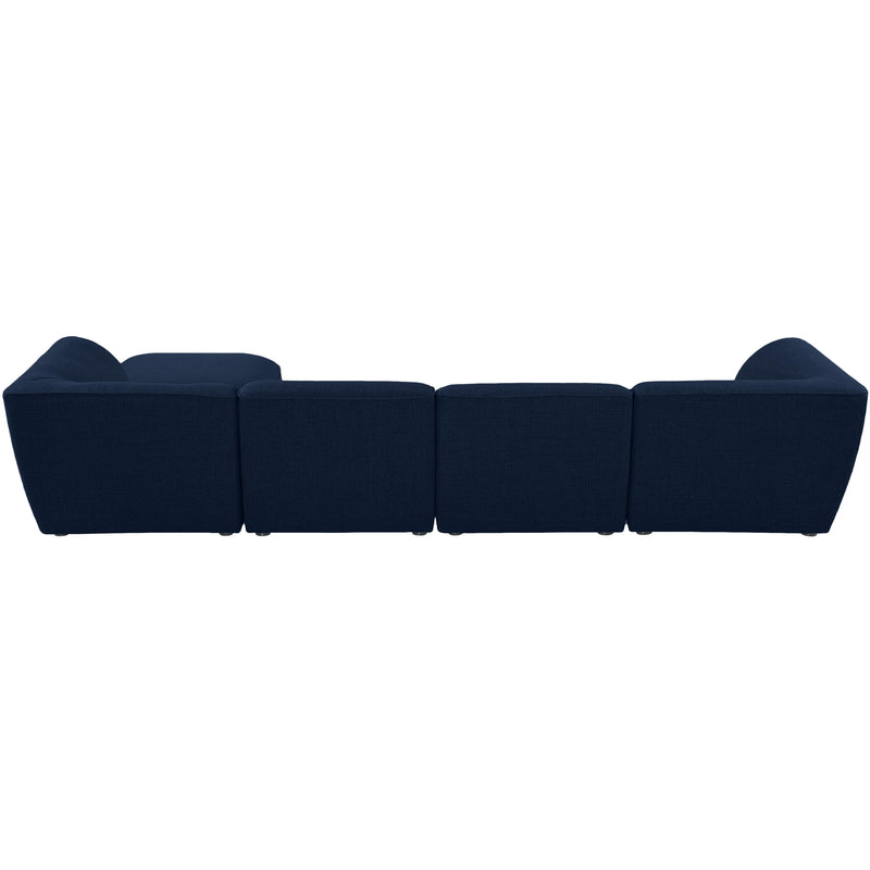 Meridian Miramar Navy Durable Linen Textured Modular Sectional IMAGE 5