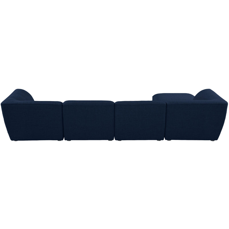 Meridian Miramar Navy Durable Linen Textured Modular Sectional IMAGE 6