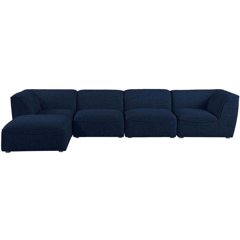 Meridian Miramar Navy Durable Linen Textured Modular Sectional IMAGE 7