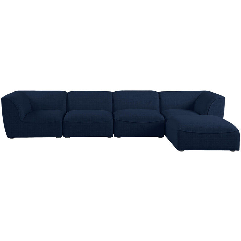 Meridian Miramar Navy Durable Linen Textured Modular Sectional IMAGE 8