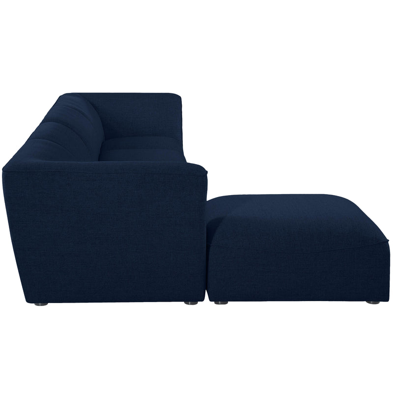 Meridian Miramar Navy Durable Linen Textured Modular Sectional IMAGE 9