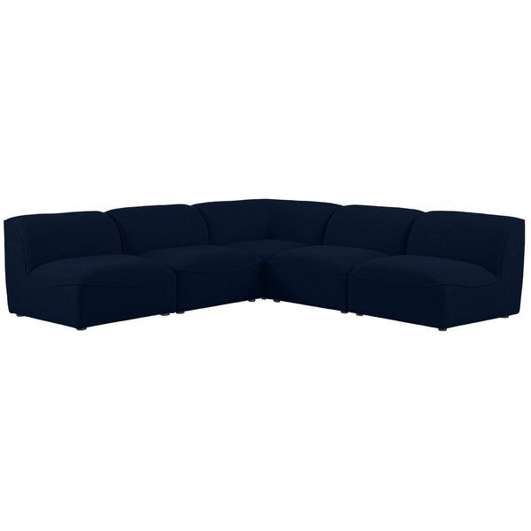 Meridian Miramar Navy Durable Linen Textured Modular Sectional IMAGE 1