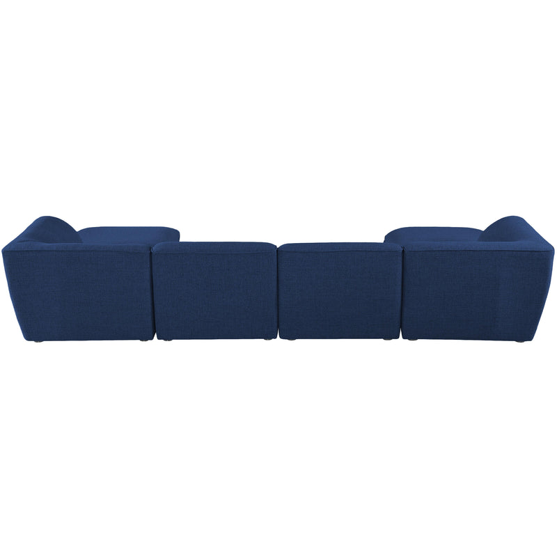 Meridian Miramar Navy Durable Linen Textured Modular Sectional IMAGE 3