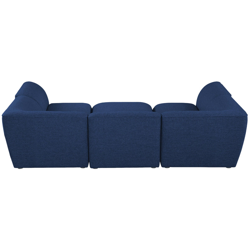Meridian Miramar Navy Durable Linen Textured Modular Sectional IMAGE 3
